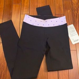 Lululemon Athletica kids never worn leggings! Adorable polka dot band